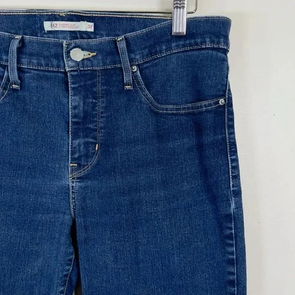 Levi's 312  Shaping Slim Dark Wash Blue Jeans - Picture 5 of 16